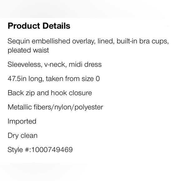 Gorgeous Sparkly Marchesa Notte Gold Sequin V Neck Midi Dress Size 4 NWT Luxury - Picture 9 of 9